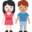 woman and man holding hands, light skin tone, medium skin tone